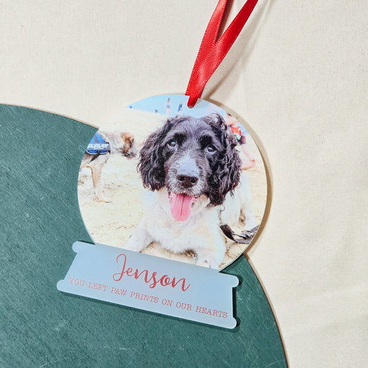 a personalised tree decoration dedicated to your late pet