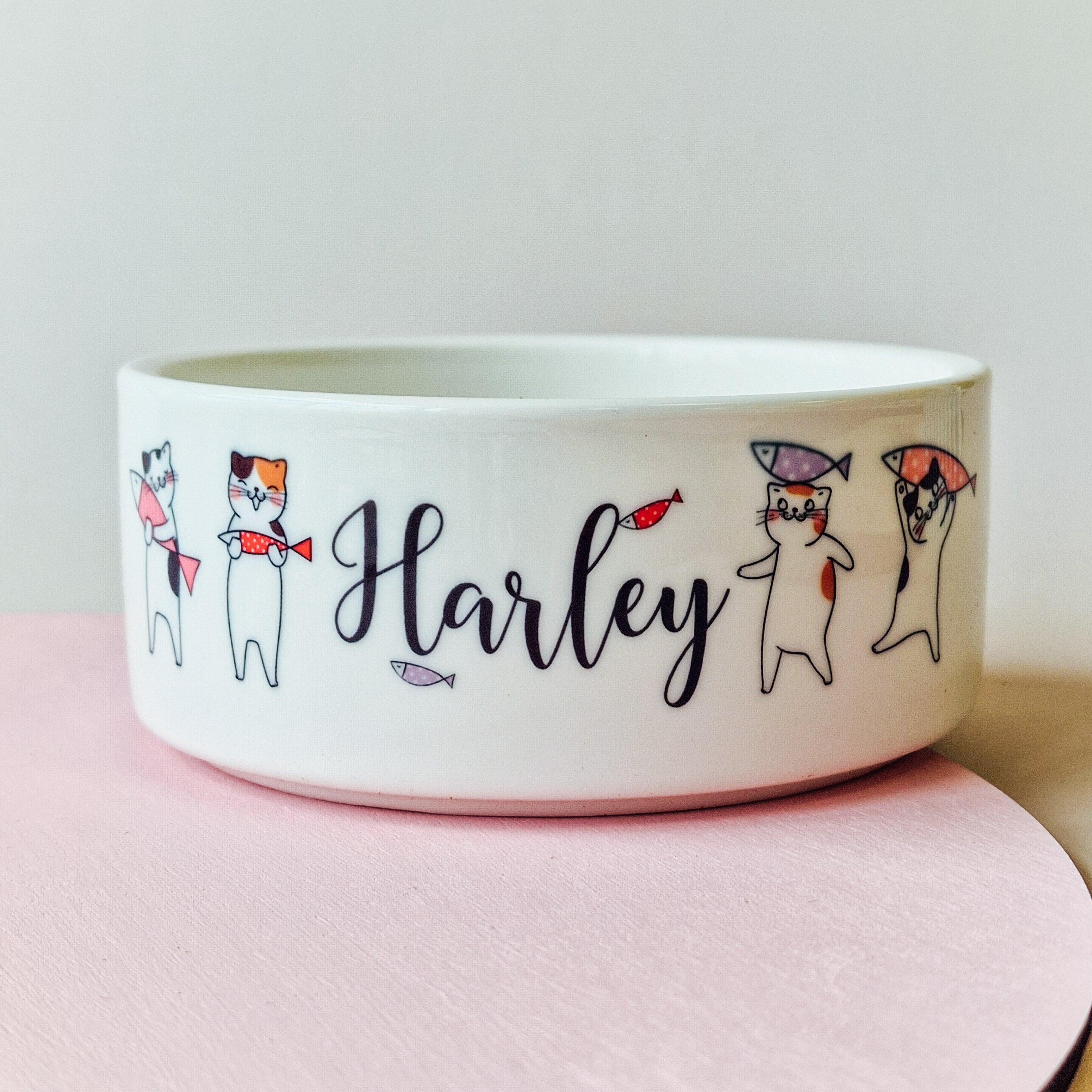 Cat bowls with names best sale