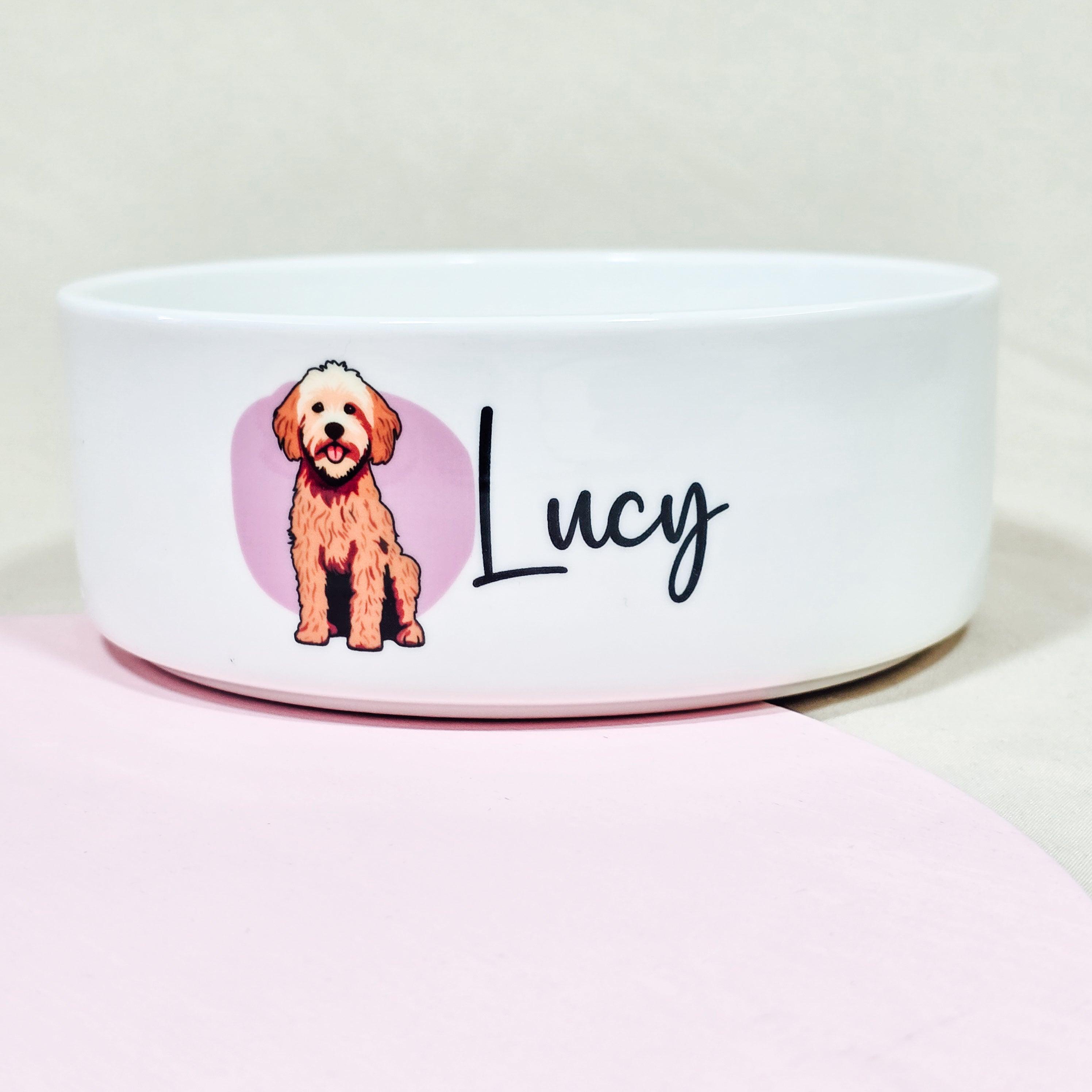 Large personalised dog bowls best sale